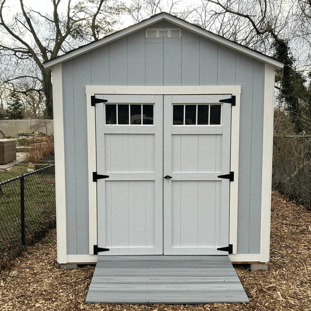 A shed with a heavy duty ramp